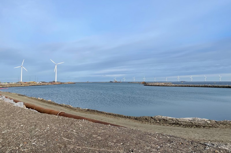Den første perimeter af Lynetteholm fotograferet start 2023