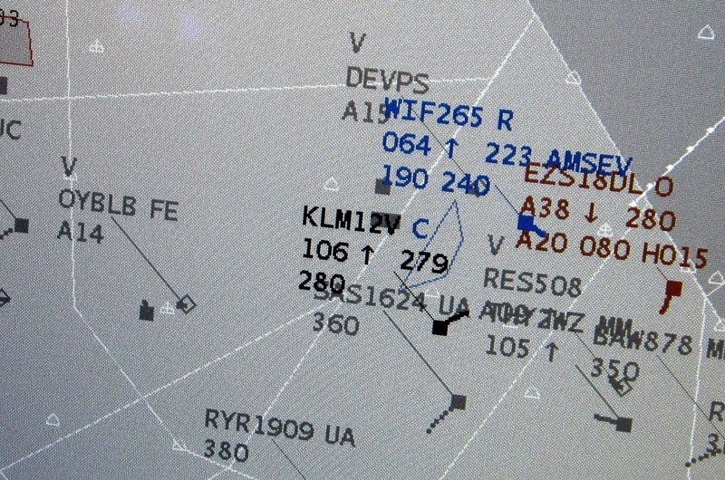 Udsnit af radarbillede fra Naviair